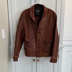 Schott NYC Brown Leather Bomber/Motorcycle Jacket